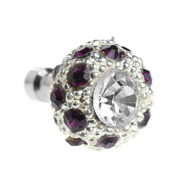 Colorful Rhinestone Ball 3.5mm Anti Dust Plug Earphone Stopper For Smart Phone