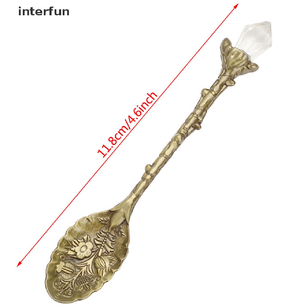 Set 4 Muỗng Cà Phê Chạm Khắc Hình Hoa Phong Cách Vintage