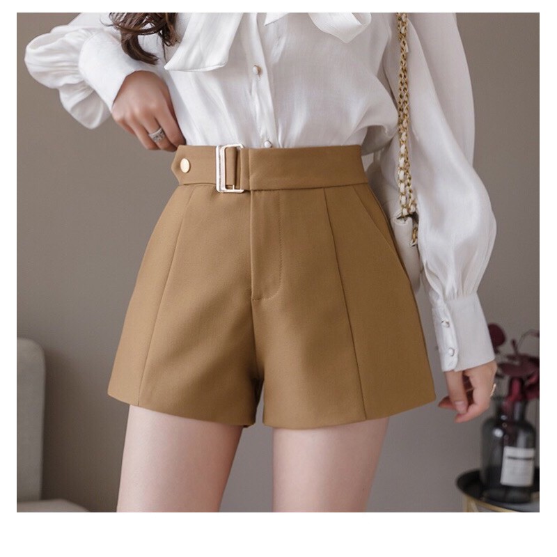 Quần short nữ đai bụng cạp cao chất liệu tuyết mưa thoáng mát QS01