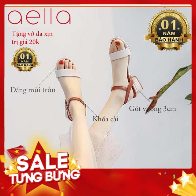 [TẶNG VỚ DA-HÀNG VNXK CAO CẤP]Giày sandal cao gót học sinh gót 3cm style Hàn Quốc cực xinh AELLA402