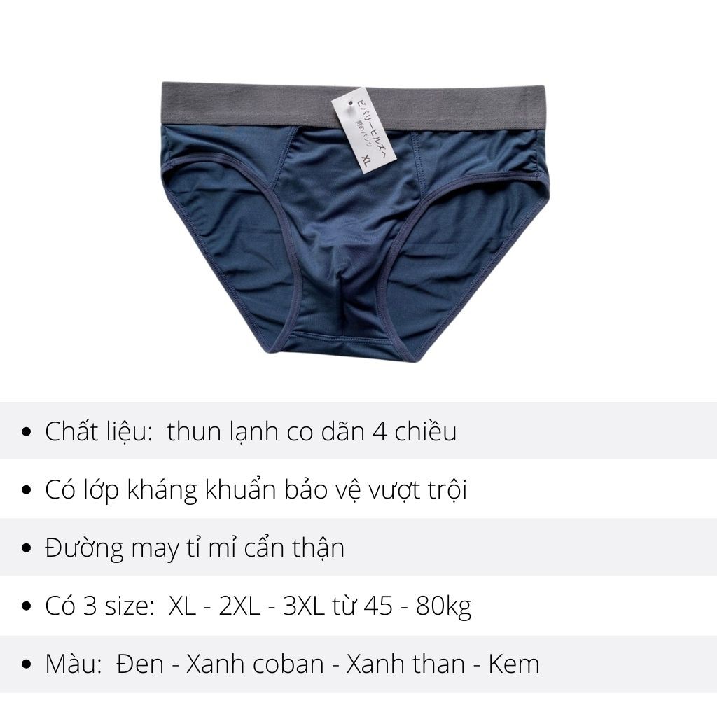 Quần lót nam tam giác thun lạnh cao cấp sịp chéo vải co giãn 4 chiều khử mùi ARIOSO QL04