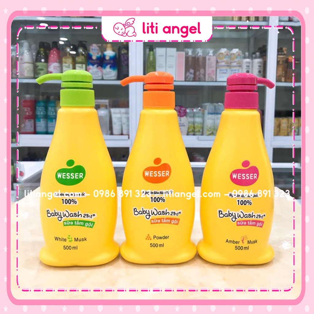 Sữa Tắm Gội Wesser 2 In 1 200ml - 500ml cho bé nhiều mùi hương