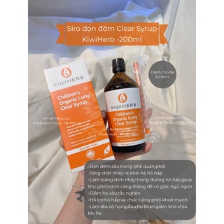 Siro bổ phổi, thải độc phổi cho bé Kiwiherb Children’s Organic Lung Clear Syrup