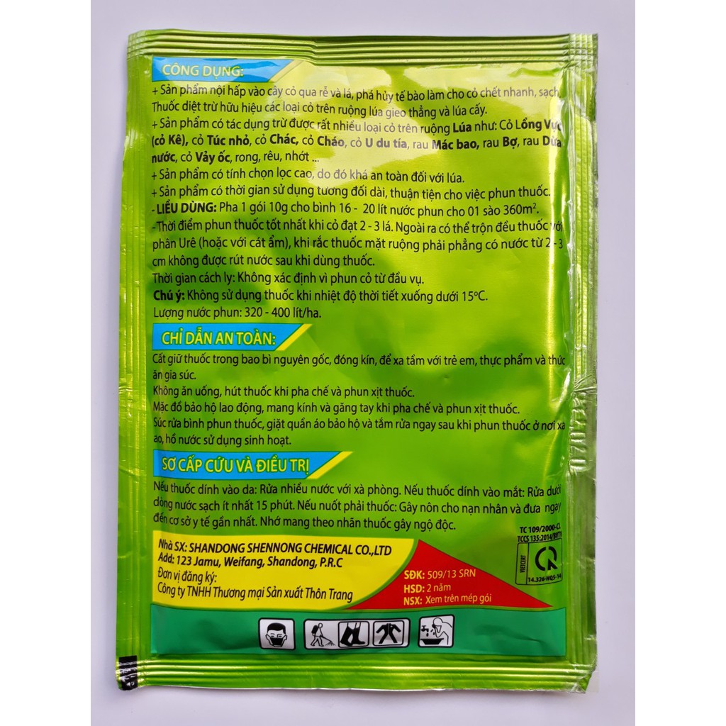 Đặc hiệu diệt trừ các loại cỏ dại trên Lúa MIZU JAPANE 600WP (25g) Hiệu Trâu Rừng