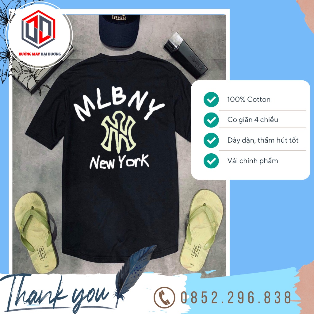 Áo thun tay lỡ NY New York, áo phông unisex tay lỡ chất Cotton thấm hút mồ hôi thoáng mát mùa hè.