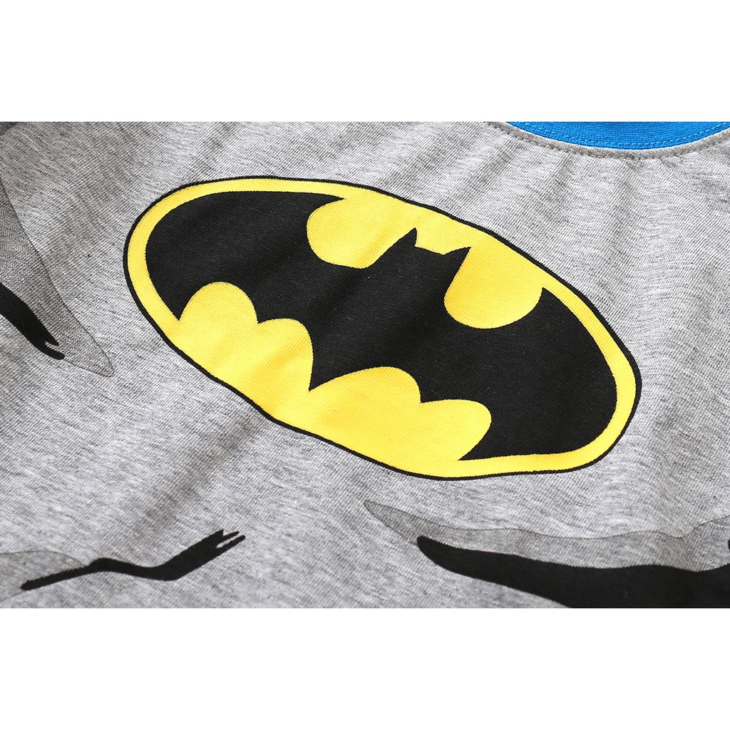 Bộ Đồ Ngủ Tay Dài In Hoạt Hình Người Nhện / Batman Dễ Thương Cho Bé Trai