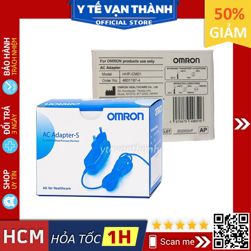 ✅ Bộ Đổi Điện (Cục Nguồn Adapter) Huyết Áp: Omron (Chính Hãng DKSH Việt Nam) -VT0021 | Y Tế Vạn Thành