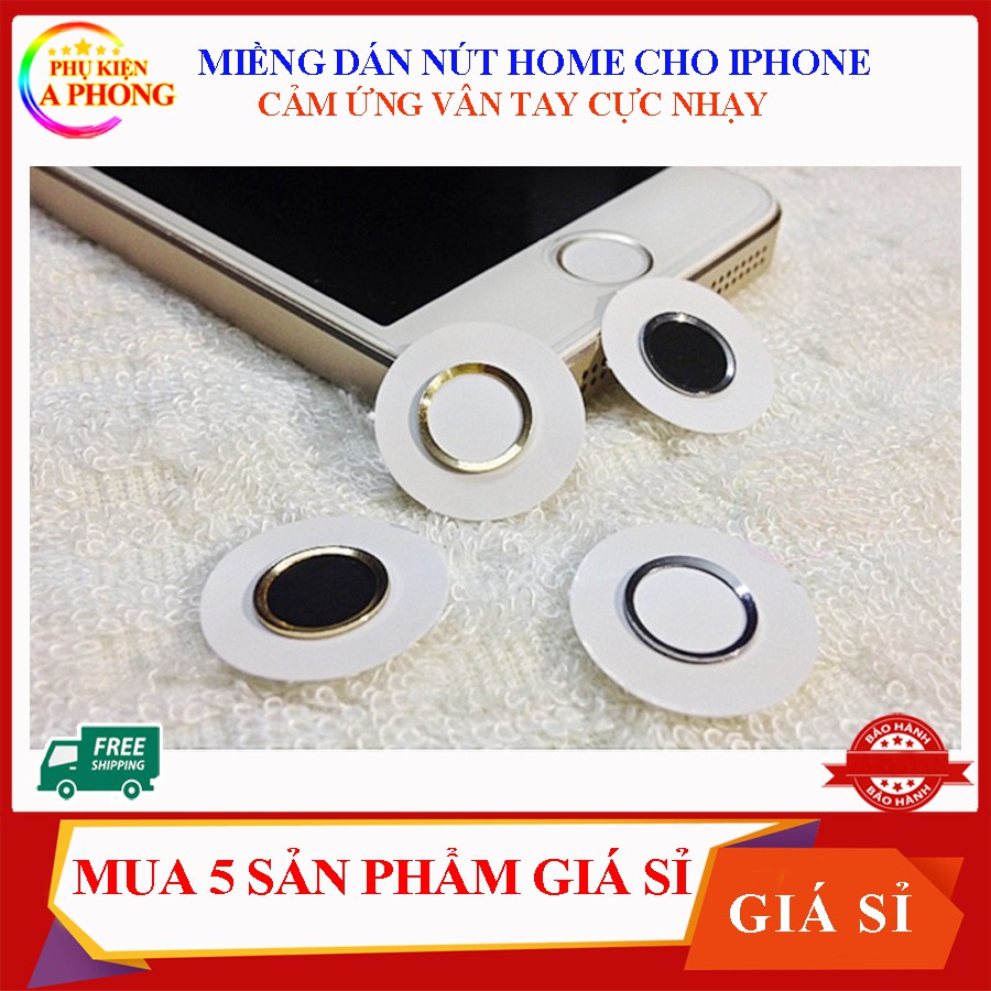 Miếng dán Nút Home iPhone - Dán nút home có cảm ứng vân tay siêu nhạy cho iphone 5s/6/6s/6plus/6splus/7/7plus/8/8plus