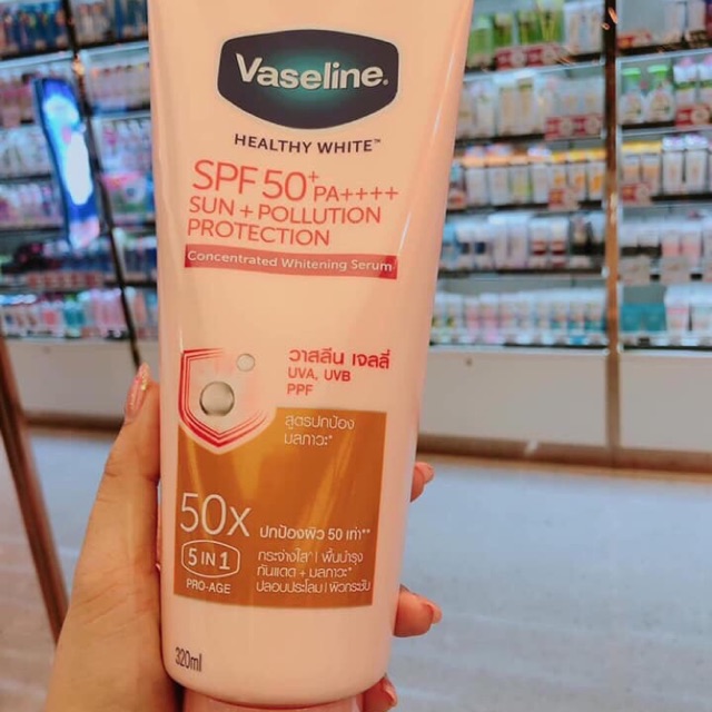 Kem dưỡng trắng da chống nắng Vaseline 50x SPF 50++ hàng mới từ Thái Lan