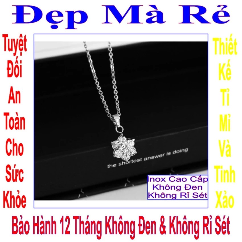 Dây chuyền inox nữ đẹp mặt bông hoa - Cam kết 1 đổi 1 nếu hoen , gỉ sét