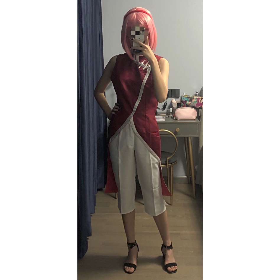 Bộ Tóc Giả Màu Hồng Chịu Nhiệt Hóa Trang Nhân Vật Haruno Sakura Dễ Thương