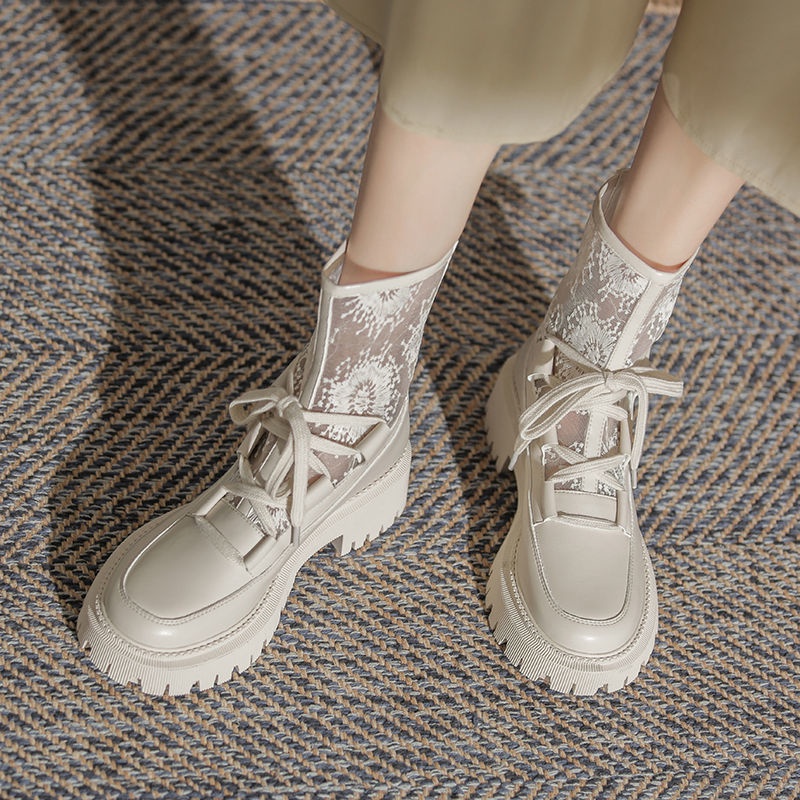 Giày bốt Martin đế dày phối lưới thoáng khí phong cách Hàn Quốc mới cho bé 2021