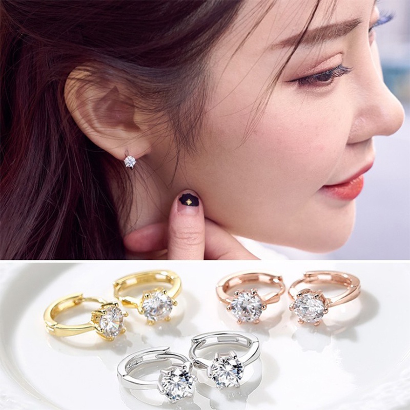 Khuyên Tai Tròn Đính Đá Thời Trang Cho Nữ