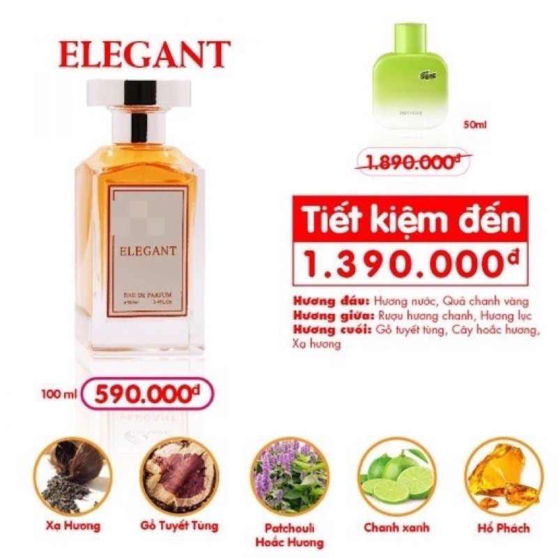 NƯỚC HOA NAM ELEGANT – THANH LỊCH, NAM TÍNH ĐẦY MẠNH MẼ (100ML)