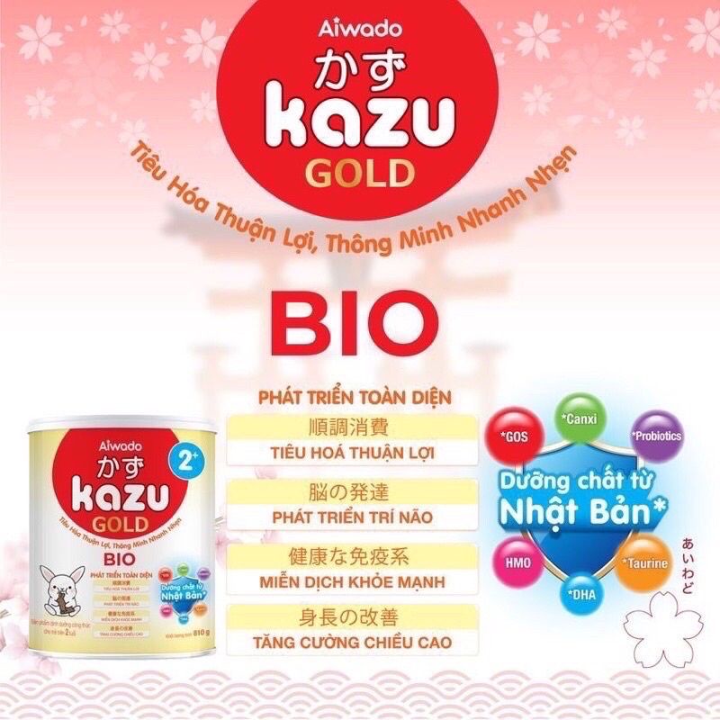 Tặng 1 đèn ngủ cho bé - COMBO 2 lon sữa Kazu BIO gold 0+, 1+, 2+. 810g