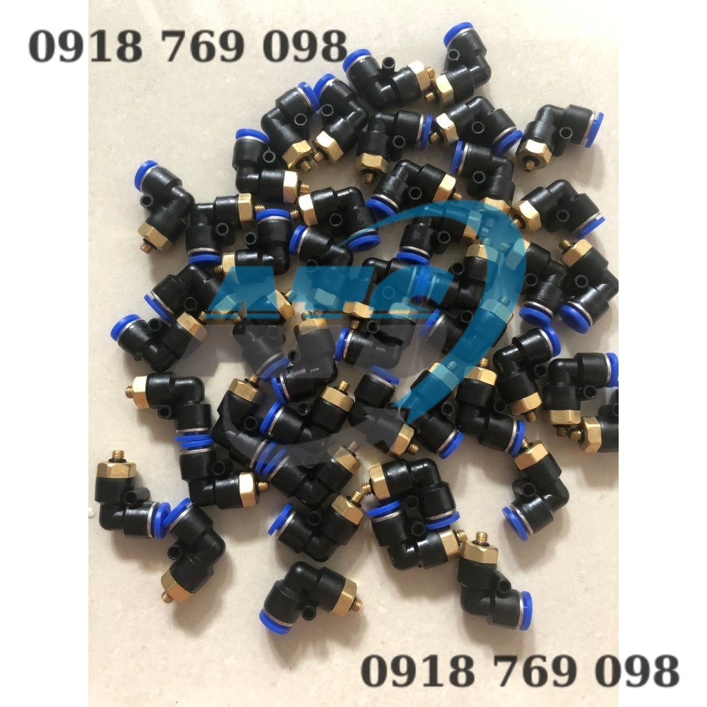 Đầu nối ông hơi xi lanh  pl m6 ren 5 - m6 ren 5