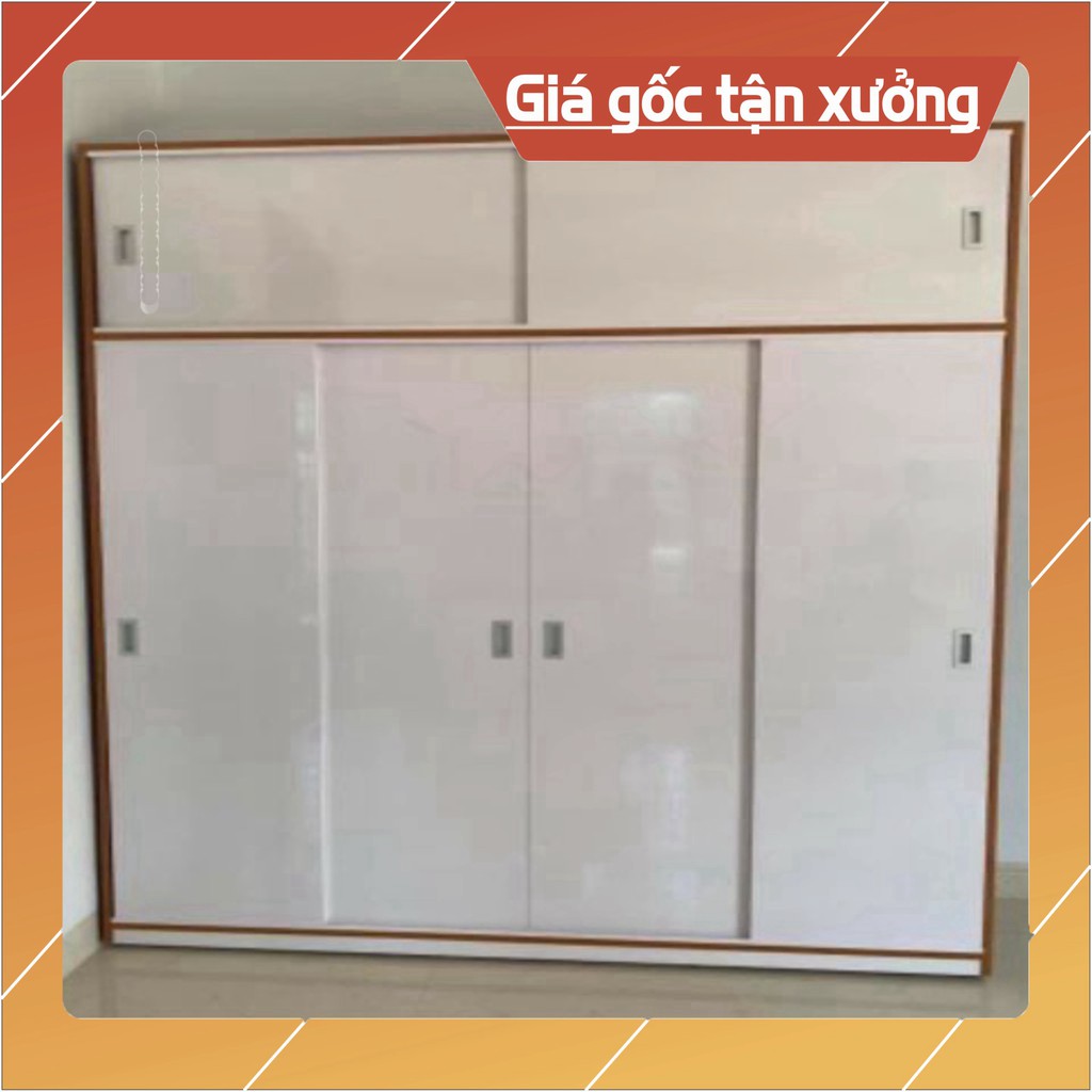 [Chỉ ship HN] Tủ quần áo 4 cánh lùa nhựa Đài Loan cao cấp cao 240*165*51cm Freeship