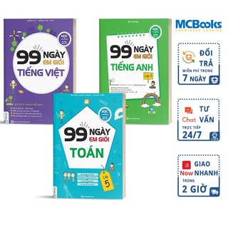 Sách Combo 99 Ngày Em Giỏi Toán Tiếng Việt Tiếng Anh Lớp 5