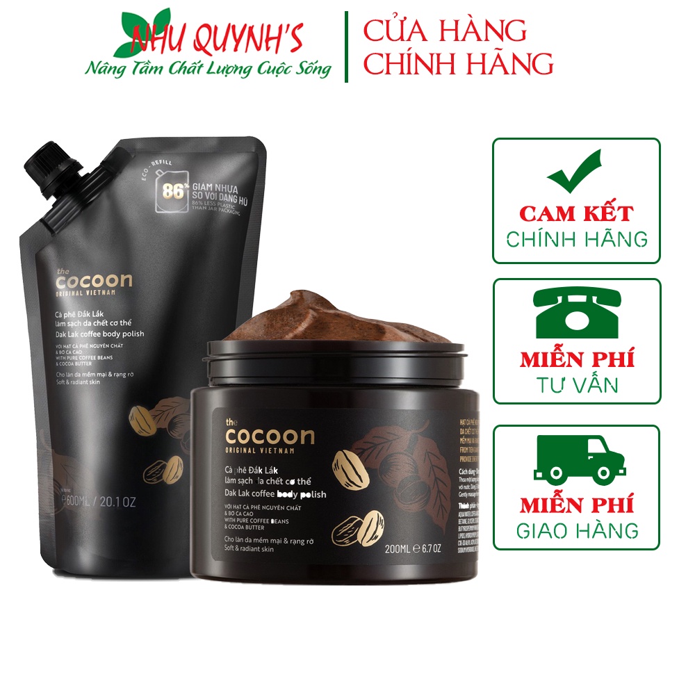 Cà phê Đắk lắk làm sạch da chết COCOON