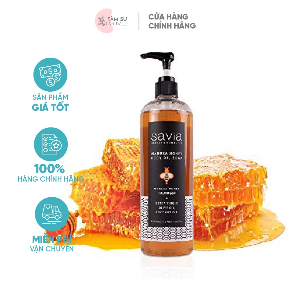 SỮA TẮM CHIẾT XUẤT MẬT ONG TẨY TẾ BÀO CHẾT SAVIA MANUKA HONEY BODY OIL SOAP 480ML