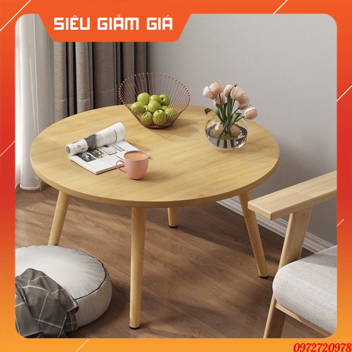 BÀN TRÒN CHÂN GỖ SỒI TỰ NHIÊN- KÍCH THƯỚC 60CM - MÀU VÂN GỖ