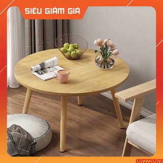 Bàn tròn chân gỗ sồi tự nhiên- kích thước 60cm - màu vân gỗ