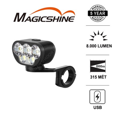 Đèn xe đạp MAGICSHINE MONTEER 8000S V2.0 sáng 8000 lumen xa 315m pin rời 10.000mAh sạc USB Type-C