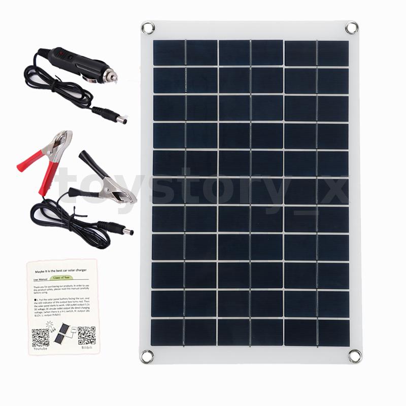 Tấm Sạc Năng Lượng Mặt Trời 100W + Bộ Điều Khiển 10-100A LCD 12V Cho Thuyền Lưu Động