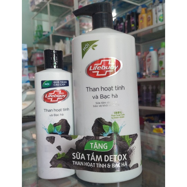 Sữa tắm Detox Lifebuoy - Than Hoạt Tính &amp; Bạc Hà (850g)