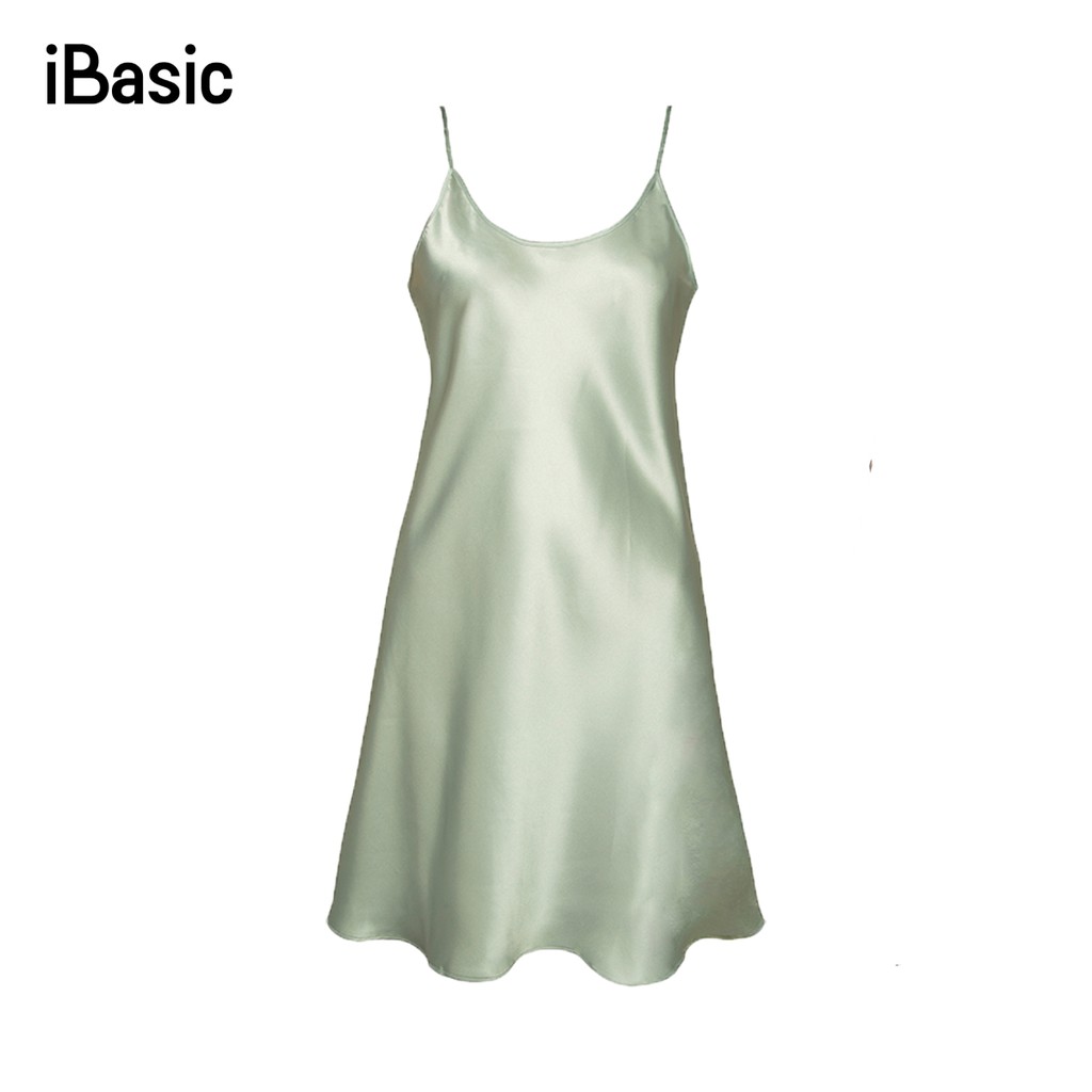 Đầm ngủ lụa satin hai dây mềm mại iBasic 7916