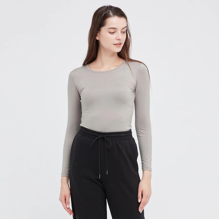 Áo giữ nhiệt cổ tròn nữ Uniqlo  hàng thu đông 2020-2021