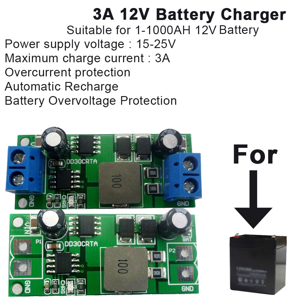 Mô Đun Sạc Pin Mới 3A 12V 1-1000AH Với Thiết Bị Đầu Cuối