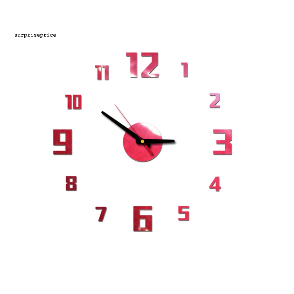 Đồng Hồ Dán Tường Hiệu Ứng Gương 3D DIY Trang Trí Nhà Ở