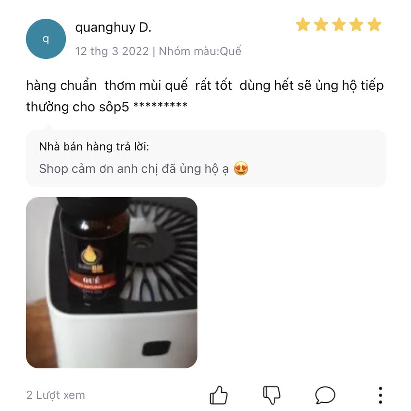 Tinh dầu thiên nhiên cao cấp hương Lavender 10ml dùng cho máy xông tinh dầu, máy khuếch tán tinh dầu