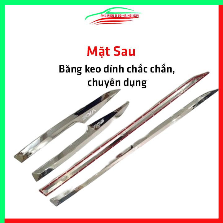 Bộ ốp nẹp sườn Vios 2019-2023 mạ crom trang trí làm đẹp xe