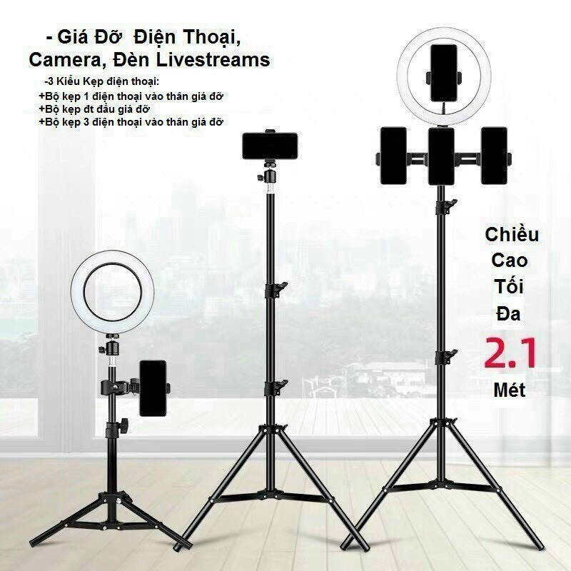 [Mã 2404EL10K giảm 10K đơn 20K] Bộ Kẹp Gắn thêm cho cây Livestream, Giá đỡ chụp hình, Tripod giá siêu rẻ