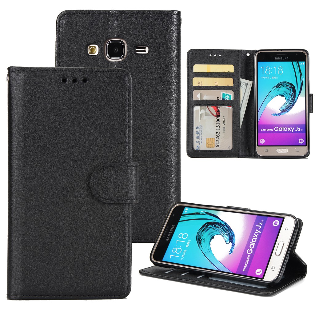 Bao da điện thoại nắp gập có ngăn đựng thẻ cho Samsung Galaxy J7 Plus | BigBuy360 - bigbuy360.vn