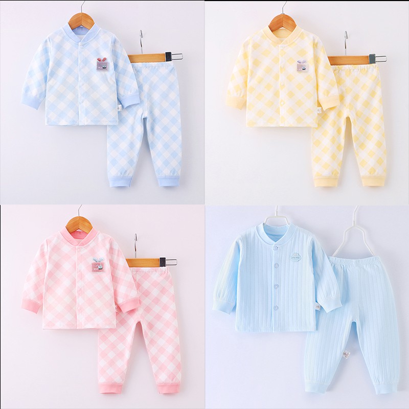 Bộ quần áo cotton dài tay thu đông cho bé trai bé gái Hàng Quảng Châu xuất Nhật BDT10