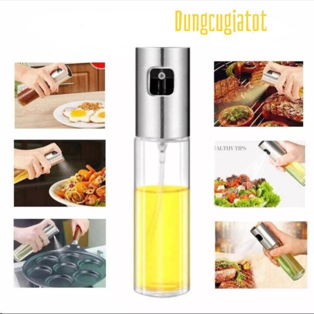 Bình xịt dầu ăn chai thủy tinh 100ml ( kèm ảnh thật)