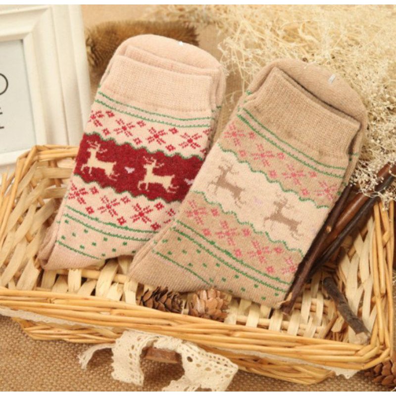 Tất thổ cẩm cao cổ nam nữ nhiều màu vintage cực độc lạ - Vớ len tuần lộc giáng sinh siêu dễ thương - Quà Noel ý nghĩa