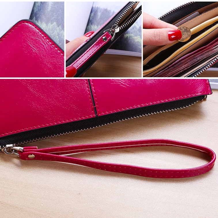 Ví Dài Bằng Da PU Có Khóa Kéo L12 Thời Trang Dành Cho Nữ