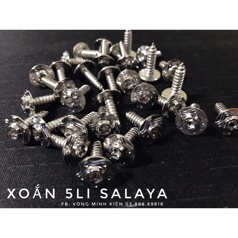 Ốc salaya 5li xoắn dàn áo xe yamaha lọc gió tay ga