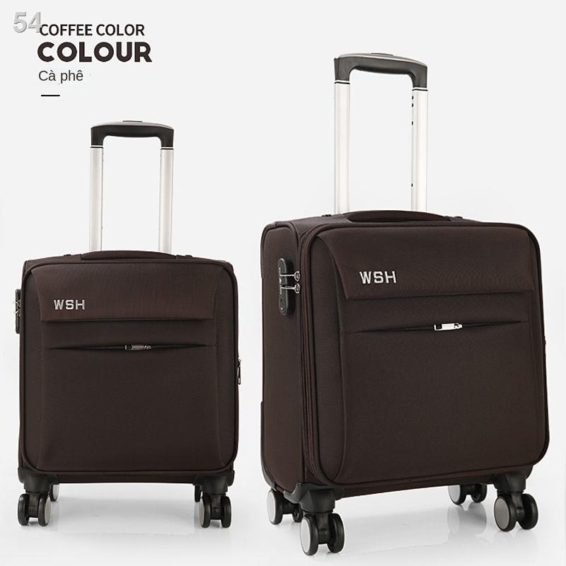（Hộp kéo）Vali cabin 18 inch ngang 16 nữ hộp đựng xe đẩy mini nhỏ gọn vải Oxford mật khẩu nam