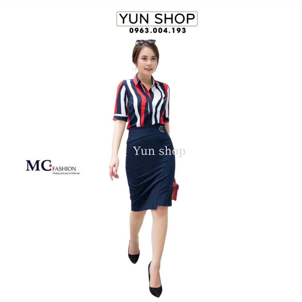 Chân váy đẹp công sở - MC Fashion CV0389 màu xanh tím than