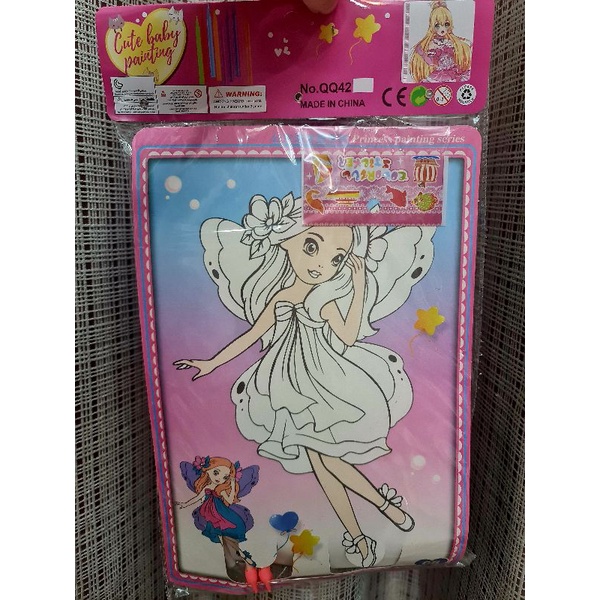 Búp bê có khớp tặng kèm tranh tô màu, viết màu, giỏ xách, vỉ sticker 3D cho bé, size bê 30cm