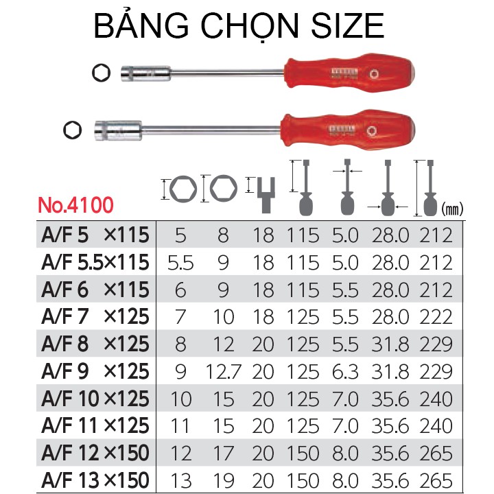 Tô vít đầu vặn bulong No.4100 Vessel (Nhật Bản)