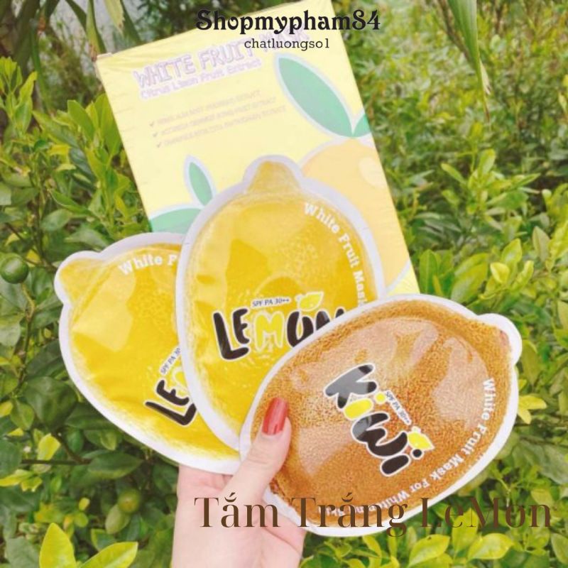 Ủ Trắng LeMon chanh, Tắm Trắng TLEMON WHITE FRUIT MASK 1 Hộp 3 gói | BigBuy360 - bigbuy360.vn