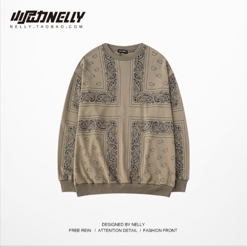 Áo Sweater Unisex nỉ Nelly chính hãng họa tiết thổ cẩm (order) | BigBuy360 - bigbuy360.vn