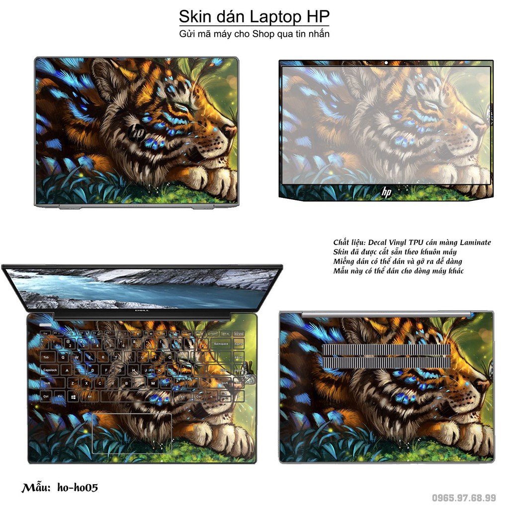 Skin dán Laptop HP in hình Con hổ (inbox mã máy cho Shop)