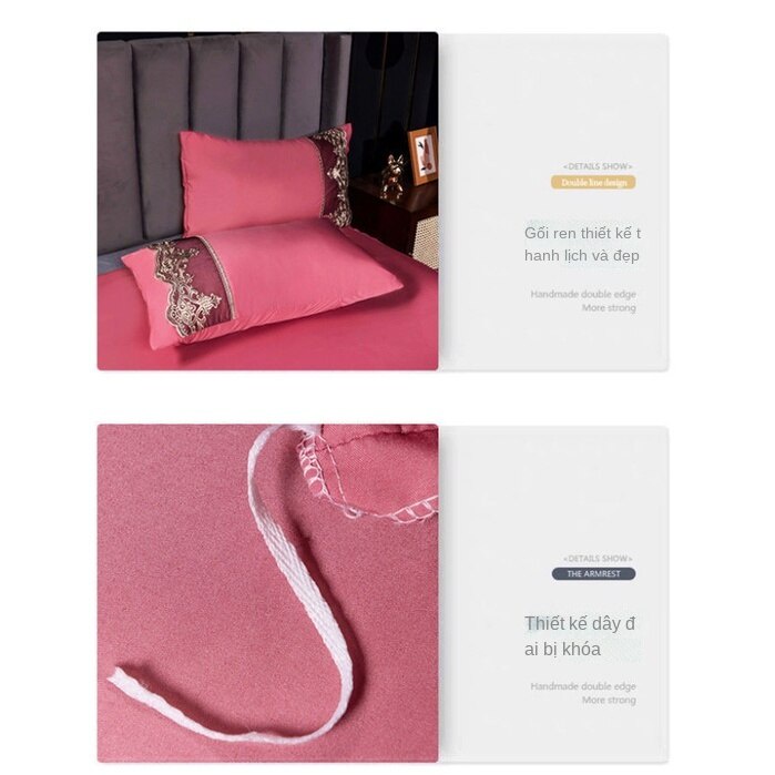 Summer double-sided ice silk bed skirt Four Piece Set Princess wind silk smooth naked sleeping days silk summer cool quilt cover bed sheet bedding